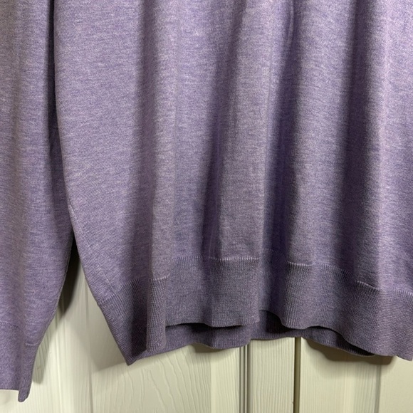 Men’s Brooks Brothers Lavender V-Neck Cotton Sweater size L - Picture 2 of 7